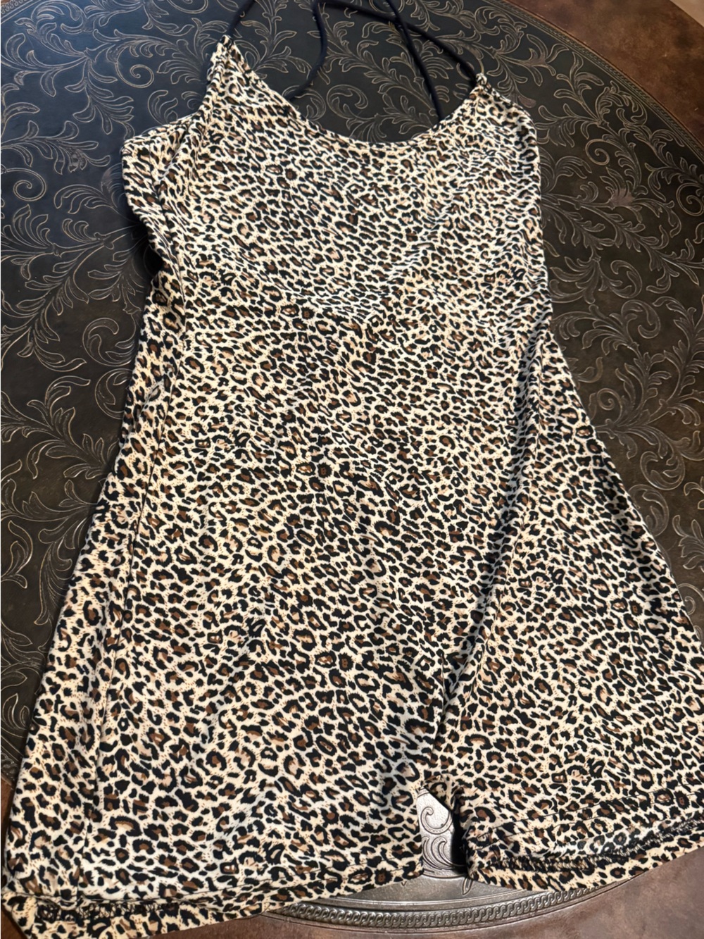 Leopard Print Romper - Cream and Brown